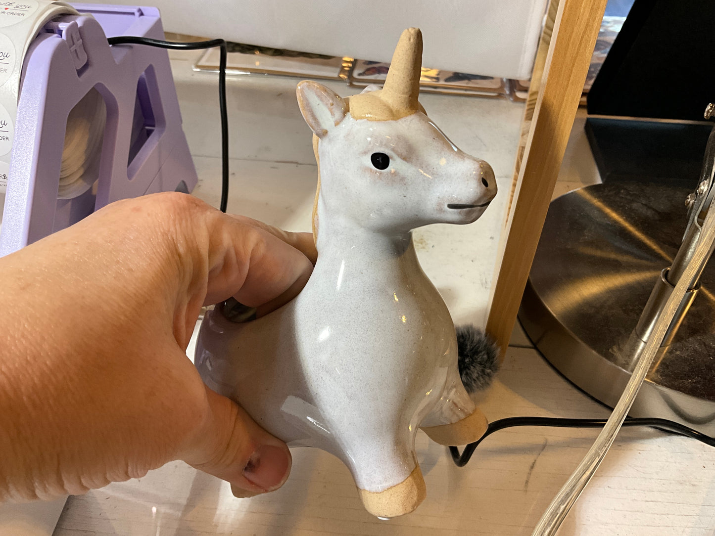 White Unicorn Planter