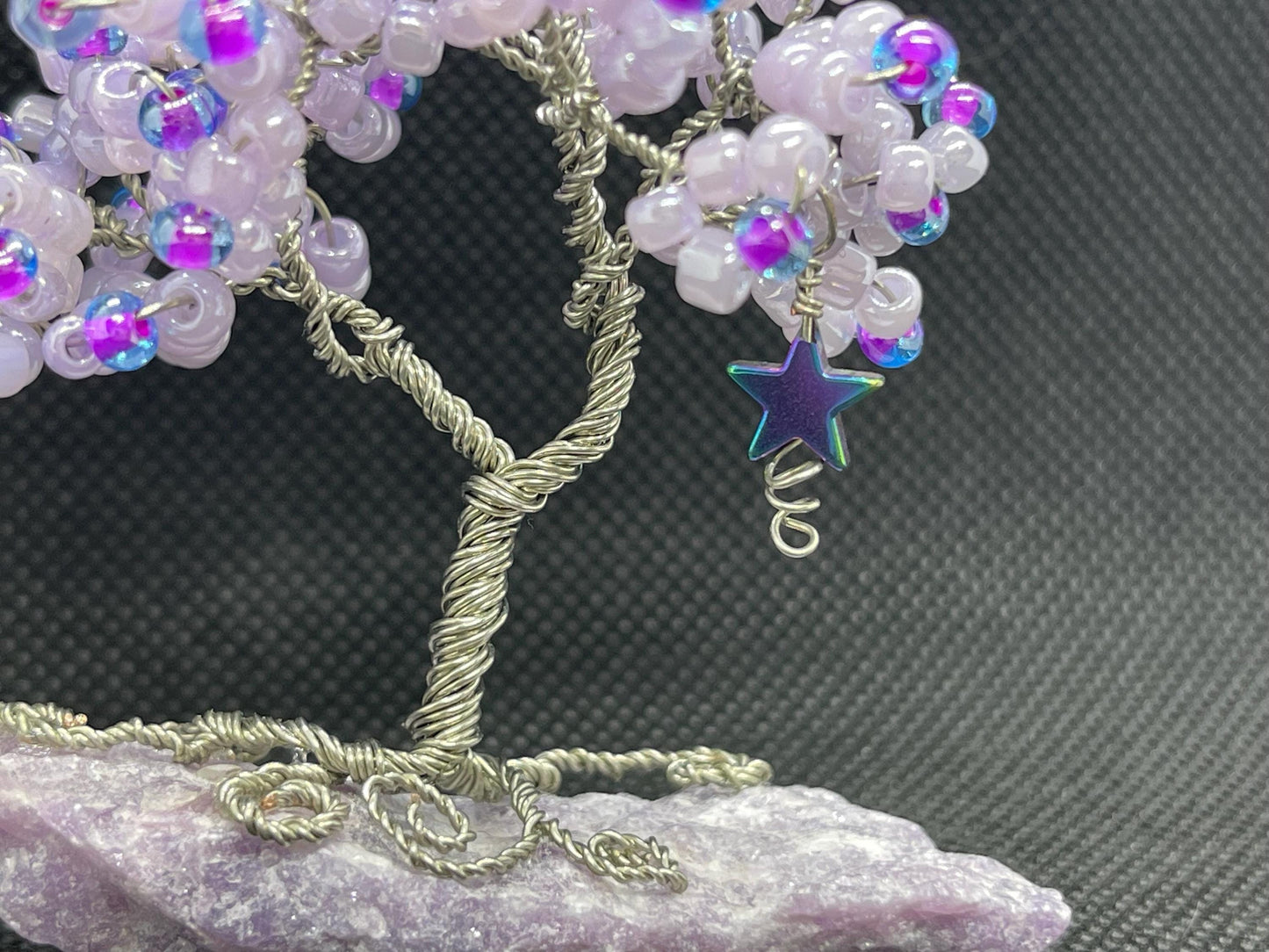 Mini Wire Tree with Star on Lepidolite Crystal