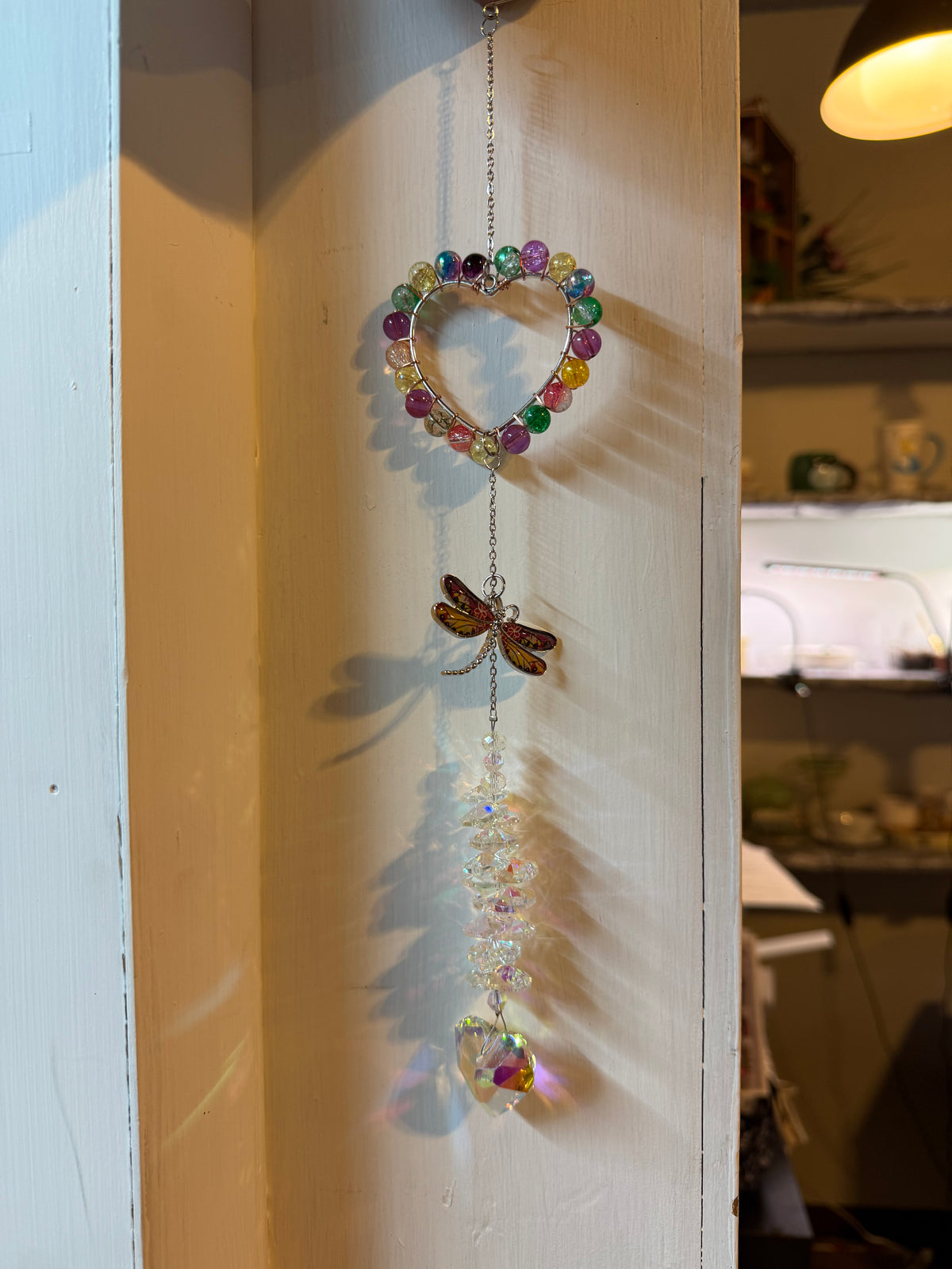 Heart Dragonfly Suncatcher