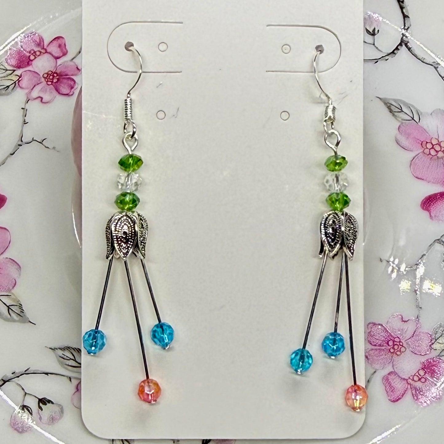 Tulip with Blue Earrings