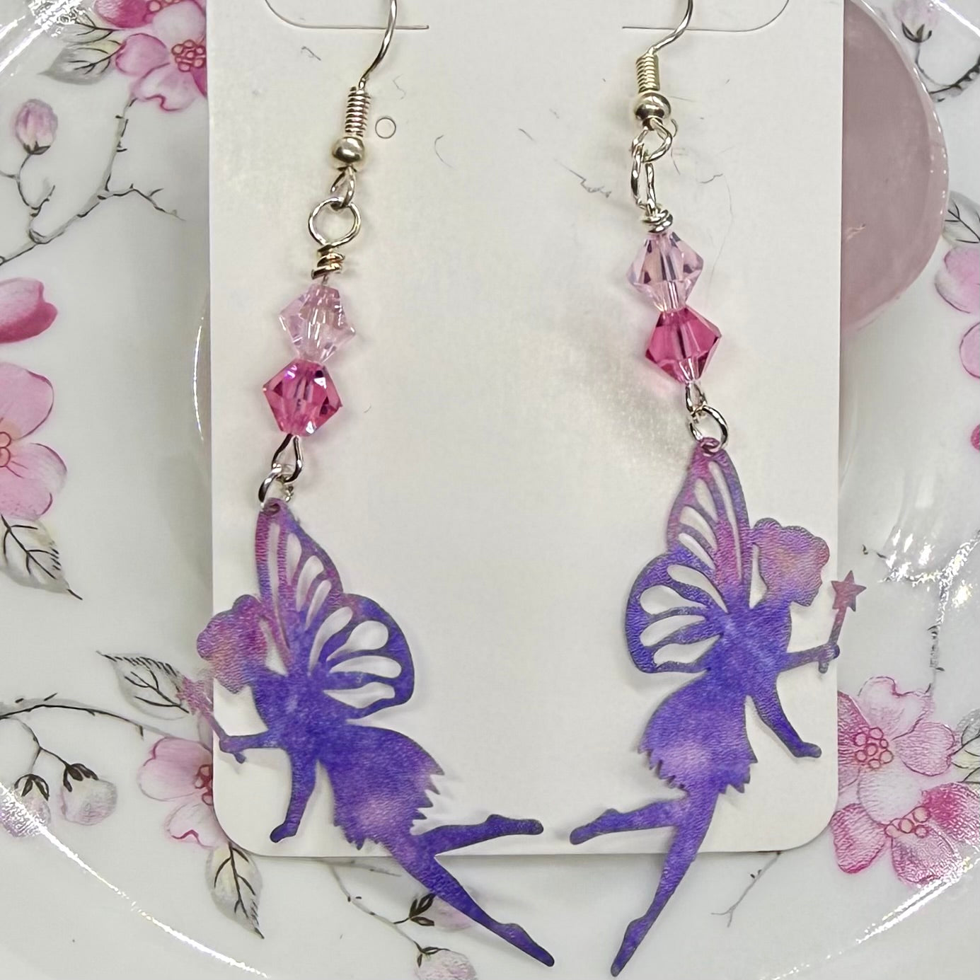 Fairy Outline Earrings Purple