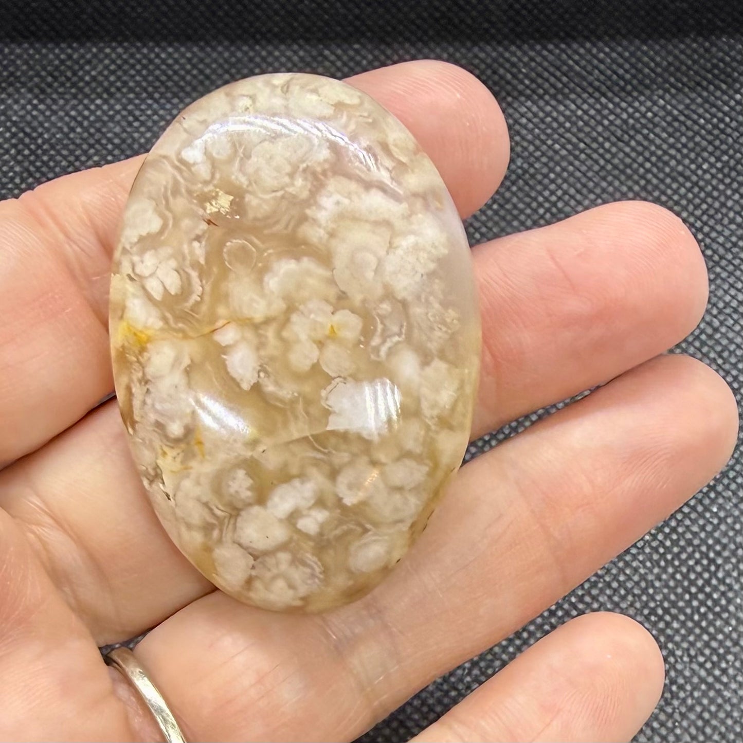 Flower Agate Small Palm Crystal