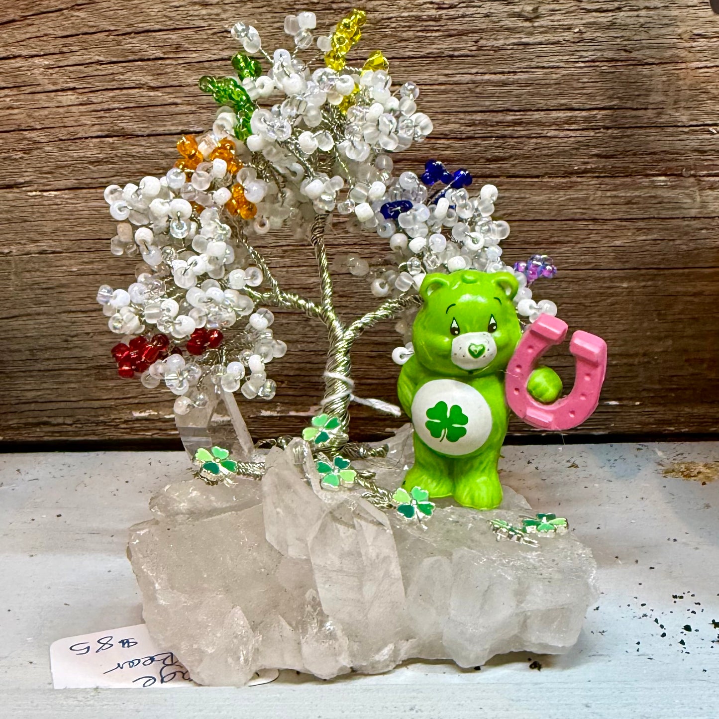 Care Bear Good Luck Bear Wire Tree on Quartz 80’s Vintage