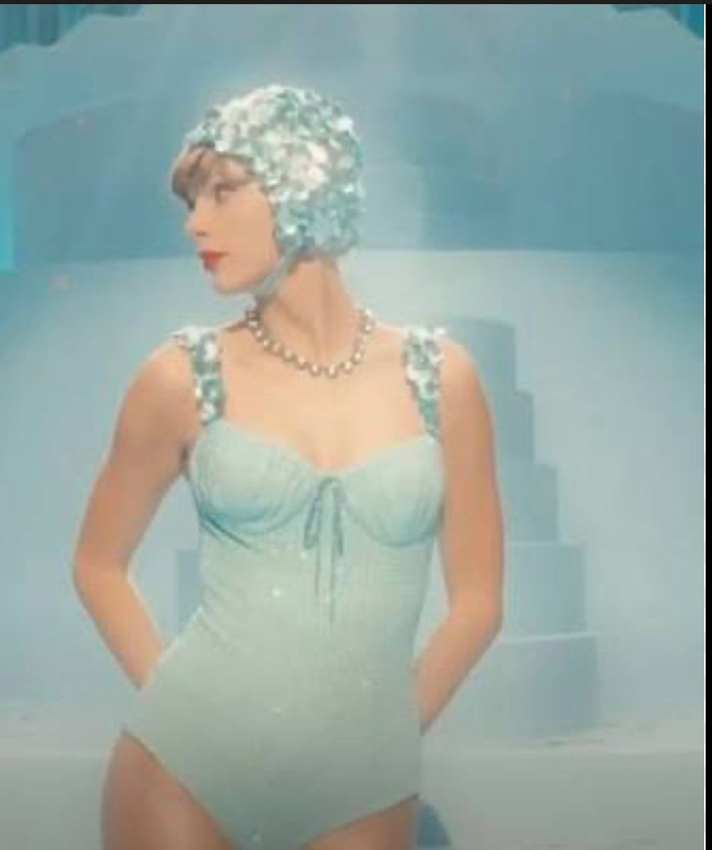 TS Inspired Pendant Opalite Wire Wrapped in Teal Coated Copper Wire with Glass Beads & Bow Necklace Jewelry