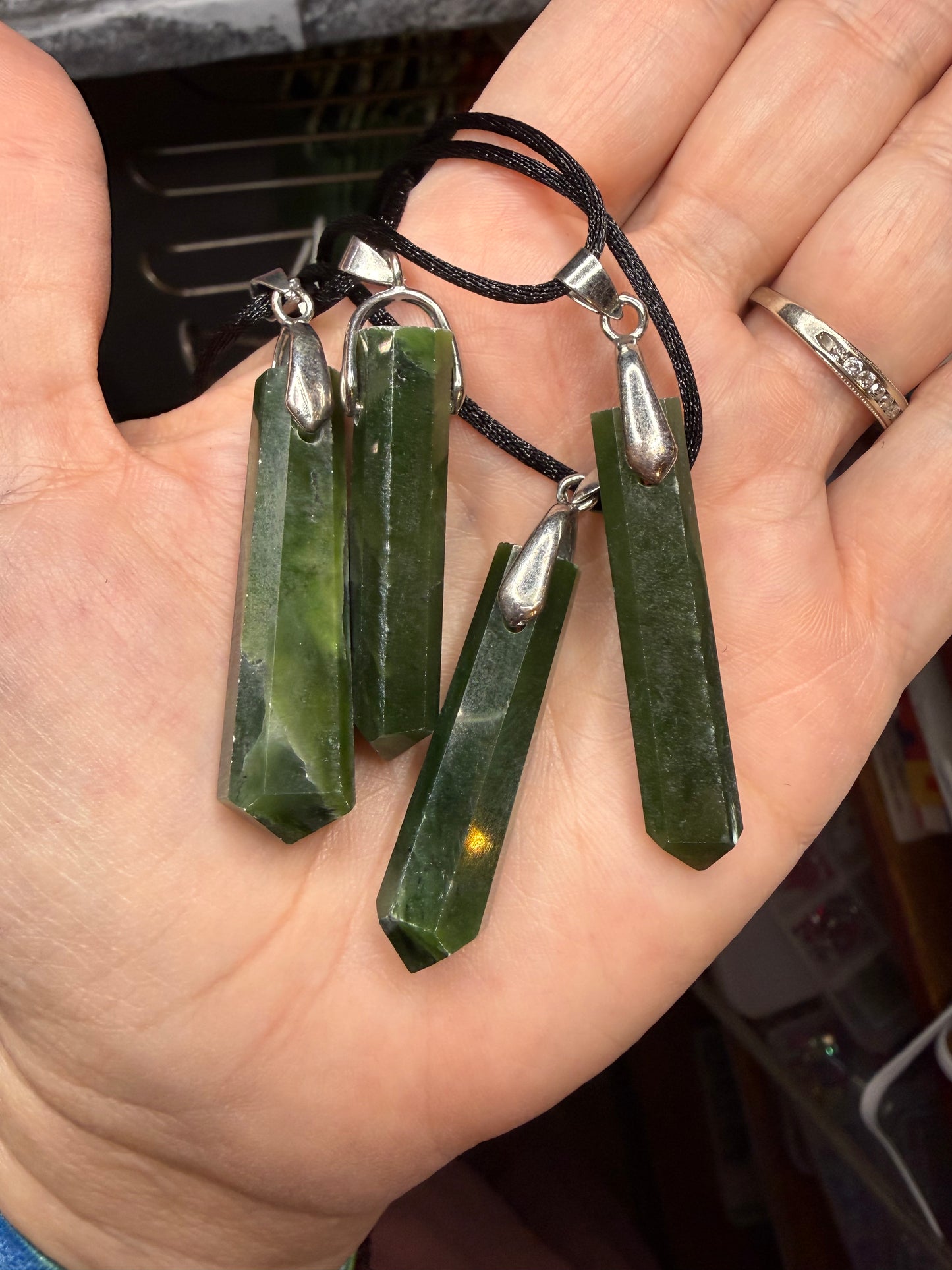 Jade Necklace on 20” Black Satin Cord