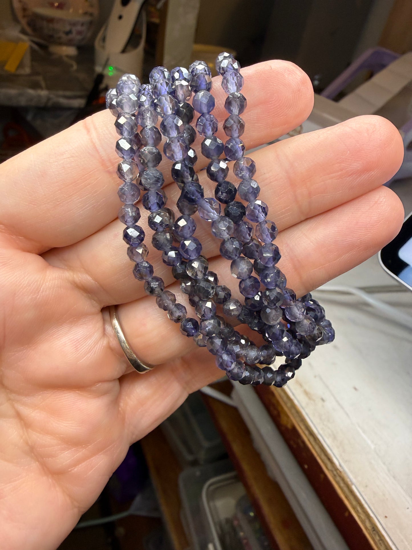 Iolite Crystal Elastic Bracelet 10
