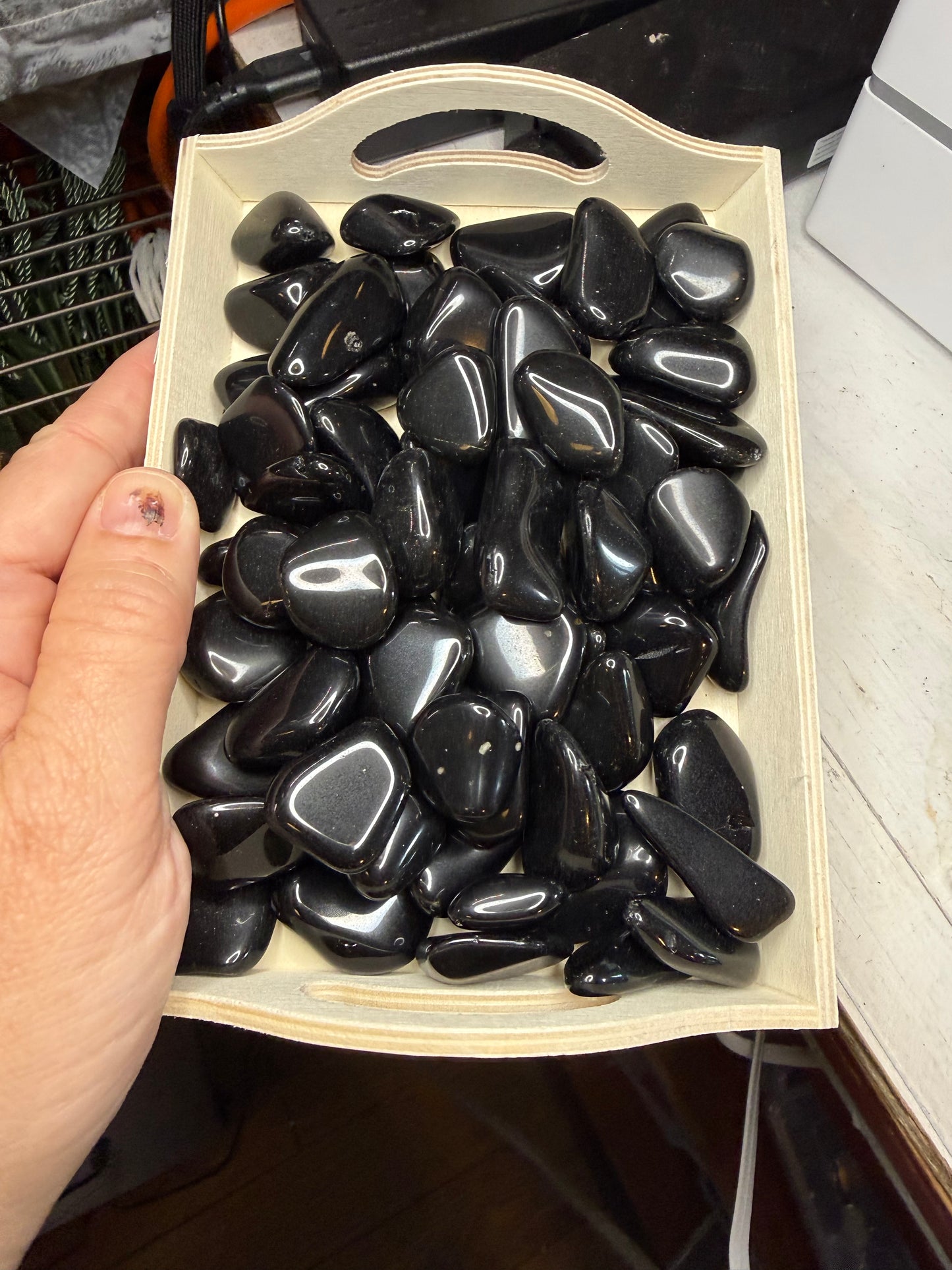 Black Obsidian Tumbles Crystals
