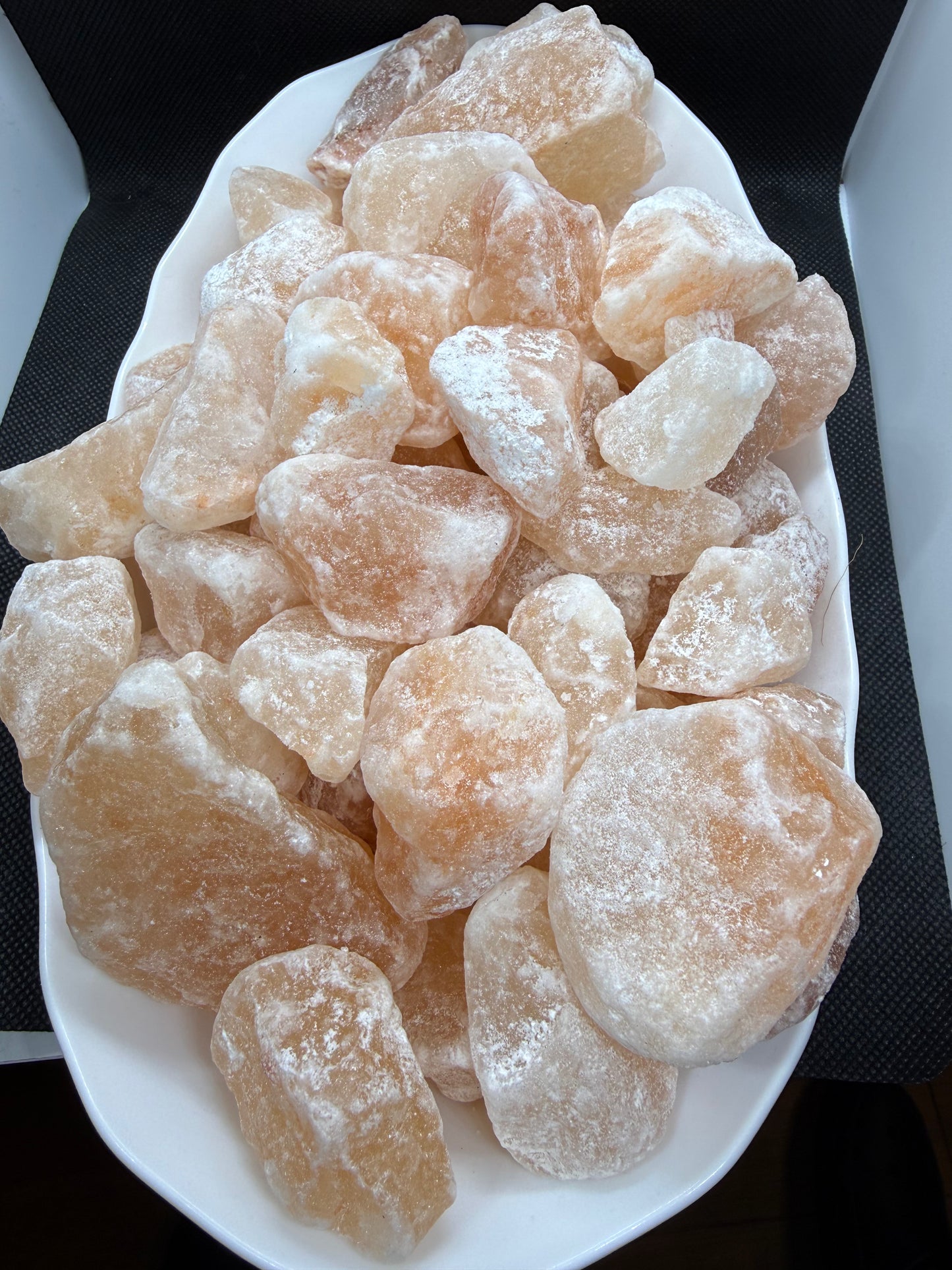 Raw Peach Selenite Pieces Crystal