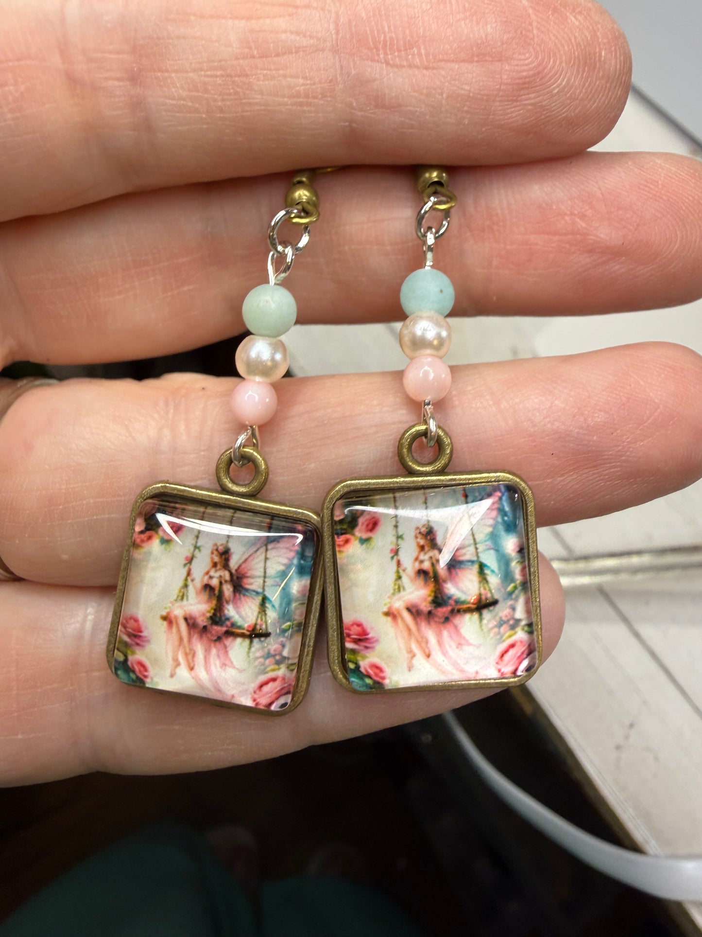 Fairy Pink Blue Earrings