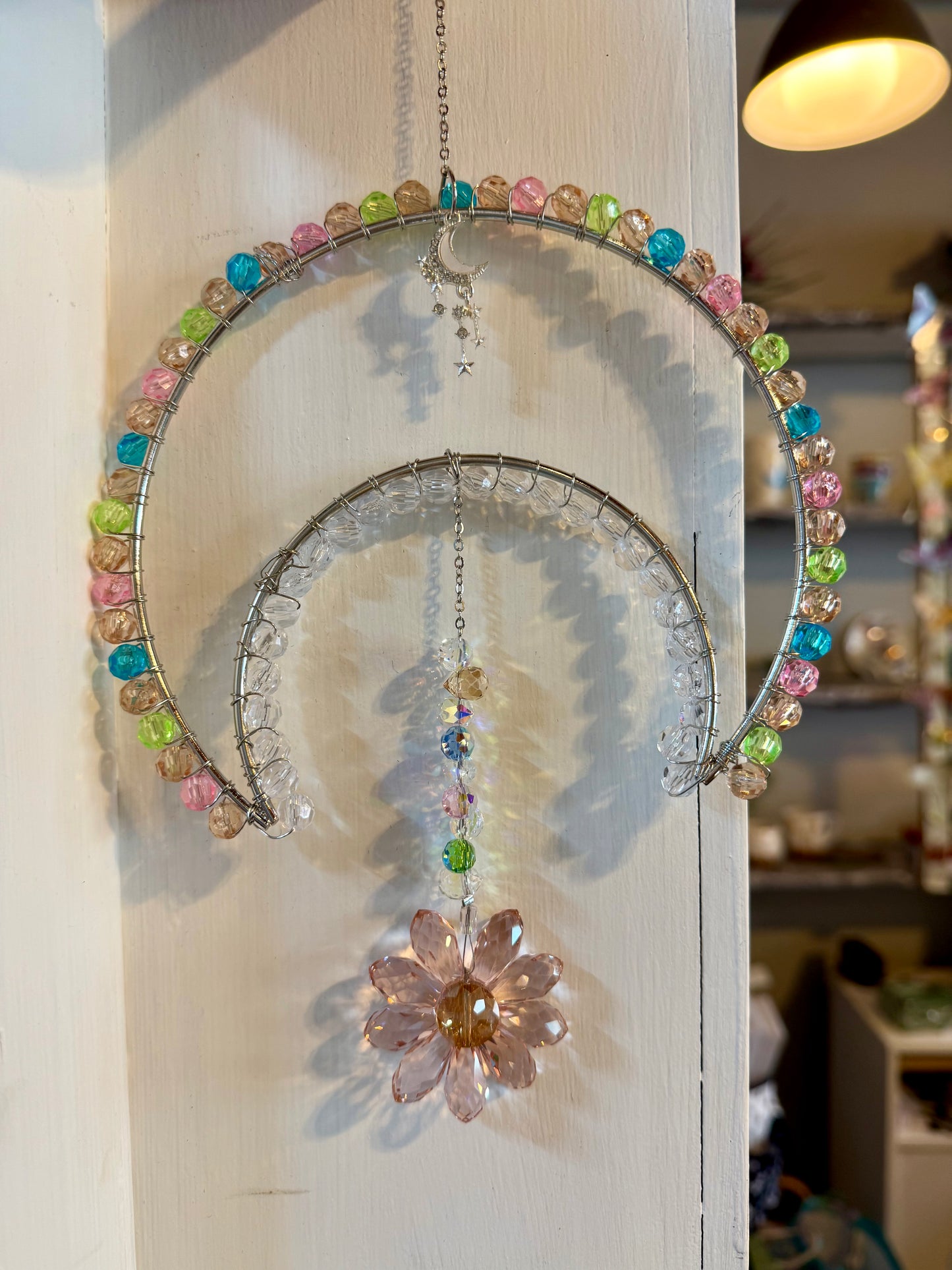 Flower Crescent Moon Suncatcher