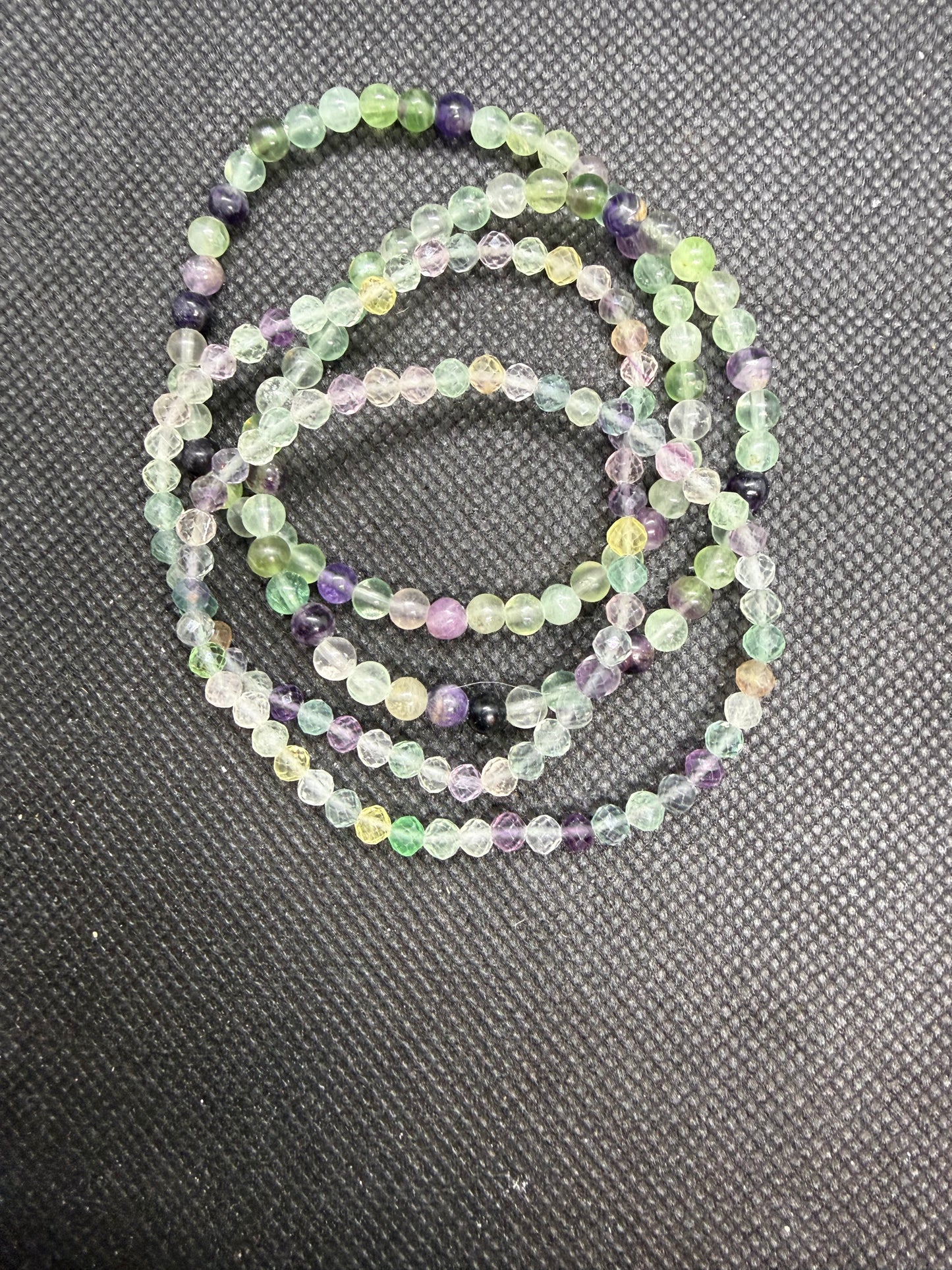 Fluorite Purple Crystal Elastic Bracelet