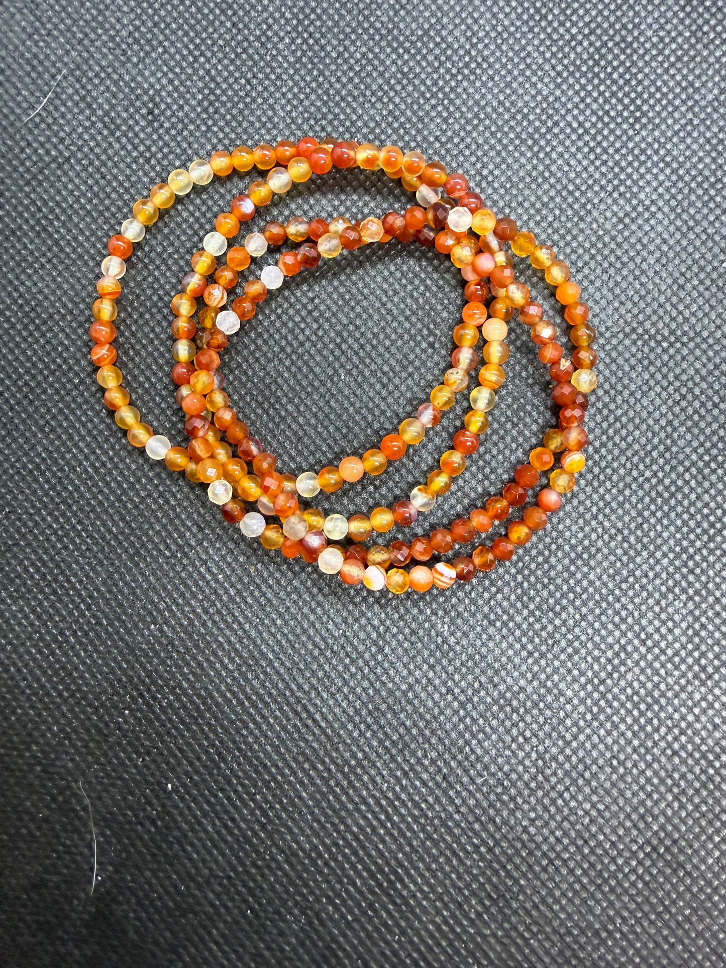Carnelian Orange Crystal Elastic Bracelet