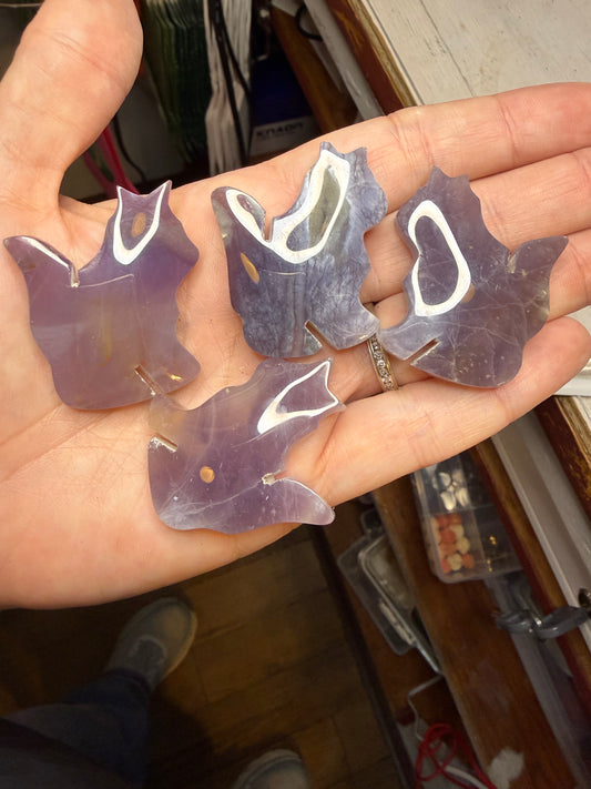 Purple Chalcedony Cat Crystals