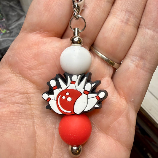 Bowling Beaded Bag Charm