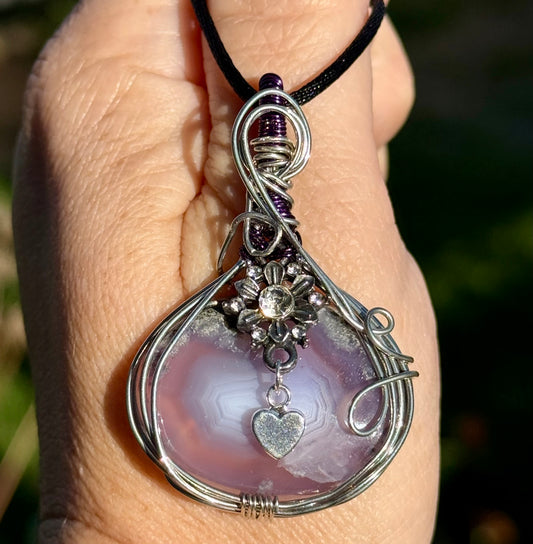 TS Inspired Fate of Ophelia Moss Agate Pendant Necklace Jewelry
