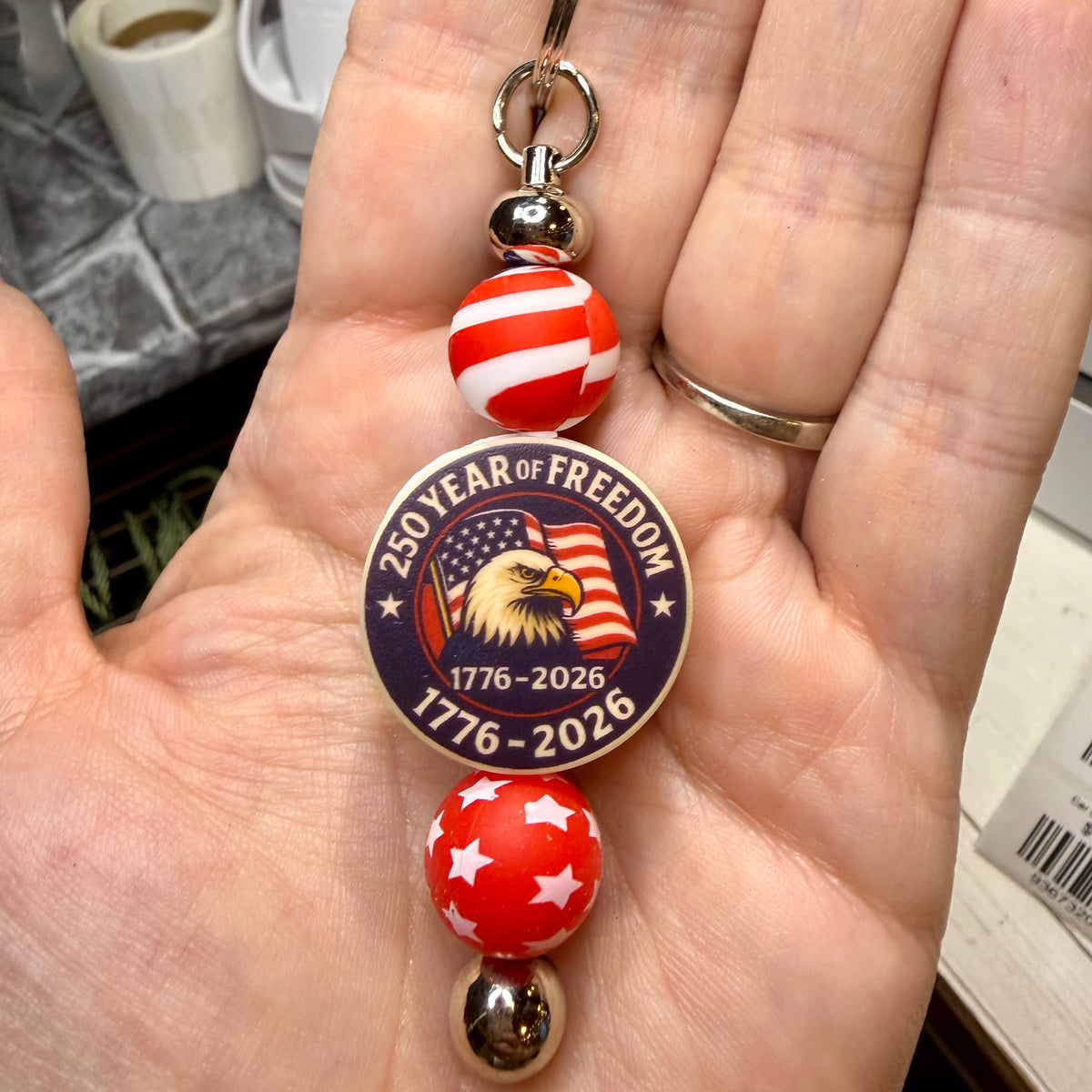America Keychains America 250 Years Keychain – Charm & Crystal