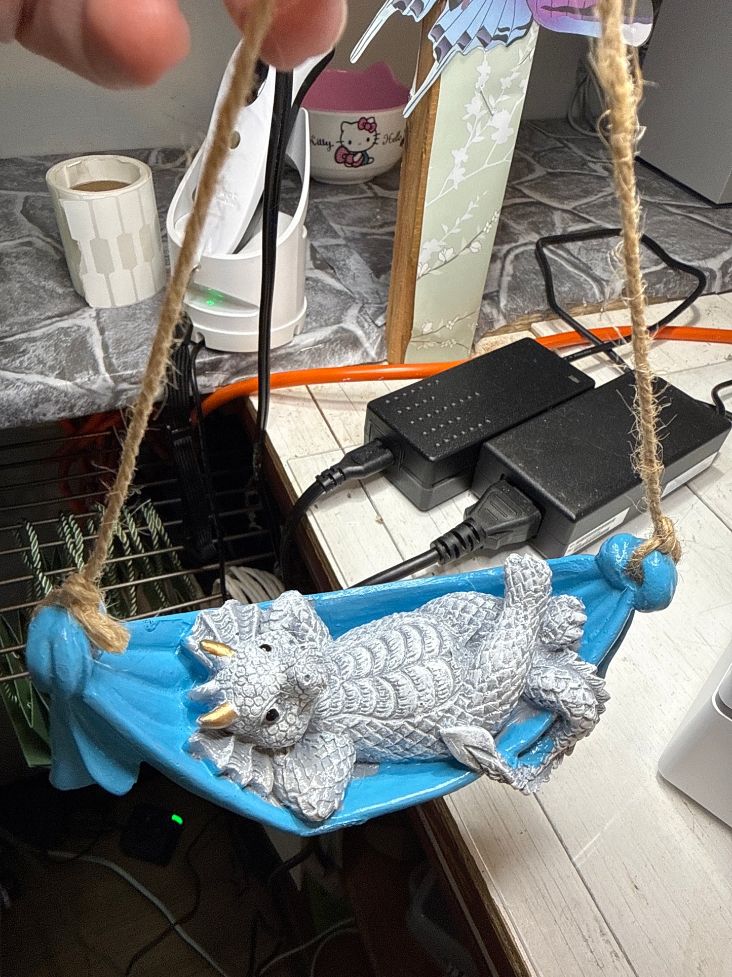 Hanging Blue Dragon in Hammock