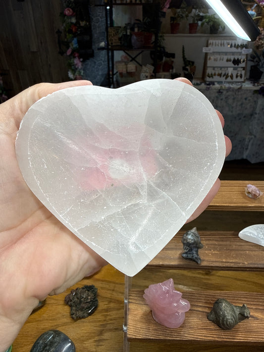 Large Heart Selenite Bowl