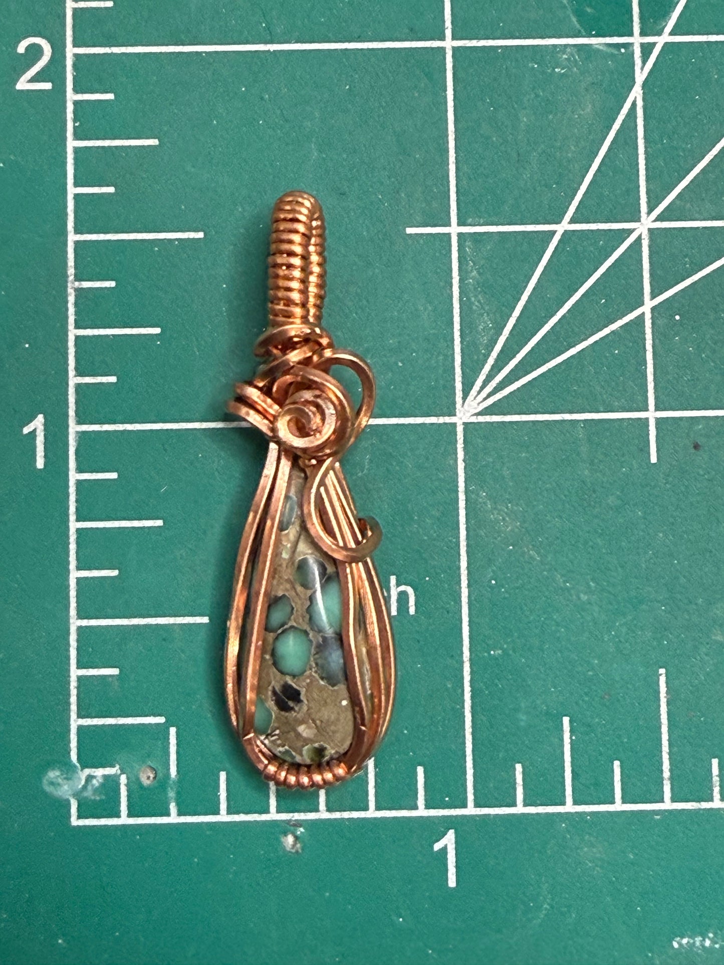 Variscite Mini Pendant in Copper Jewelry Necklace Gift