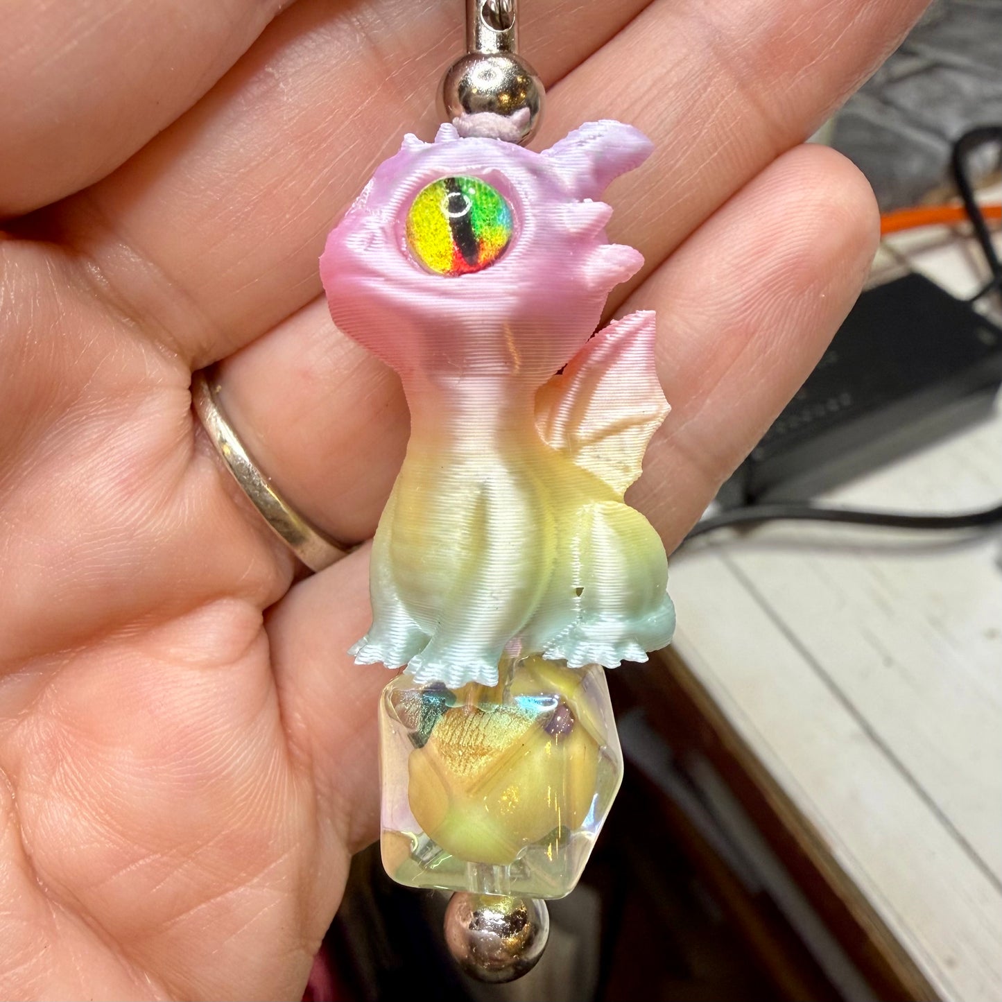 Pink & Yellow Baby Dragon Bag Charm