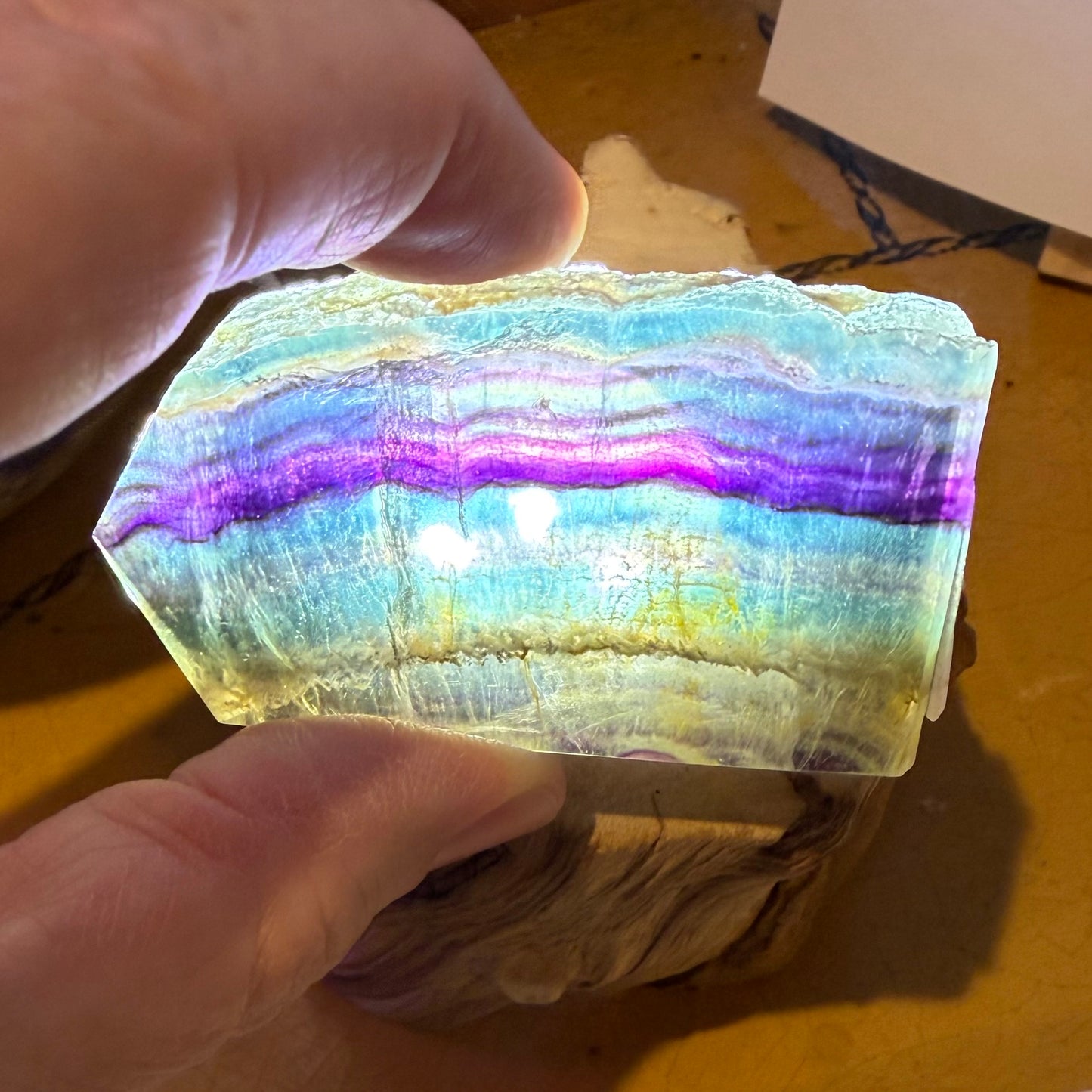 Small Fluorite Crystal Slab