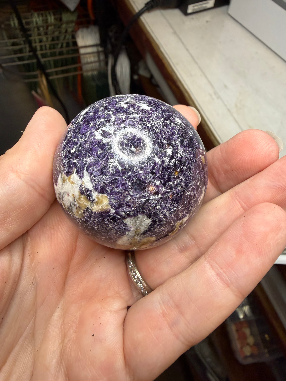 Lepidolite Crystal Sphere