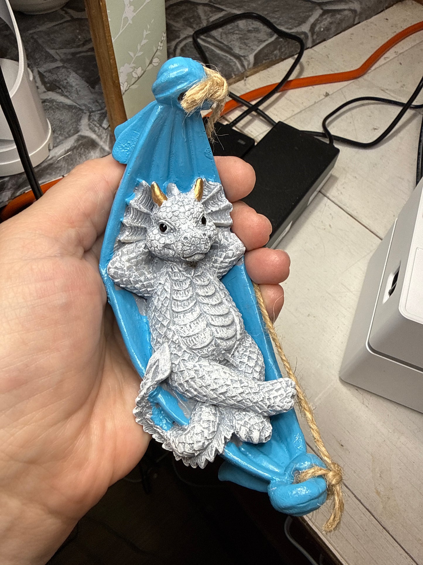Hanging Blue Dragon in Hammock