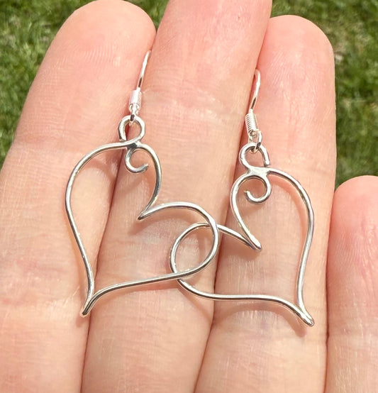 Sterling Silver Heart Earrings Jewelry Gift