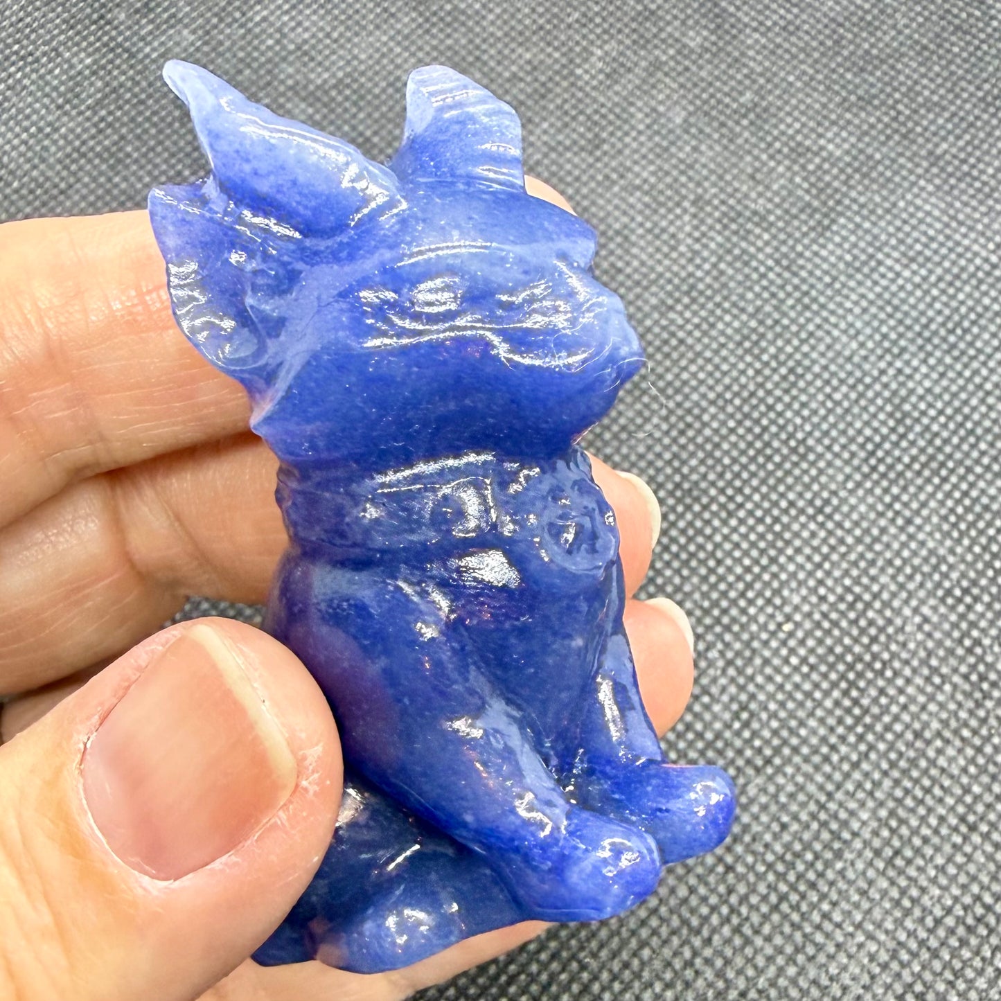 Ancient Crystal Cat Carving