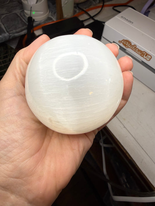 Large Selenite Sphere Crystal 1.6lbs