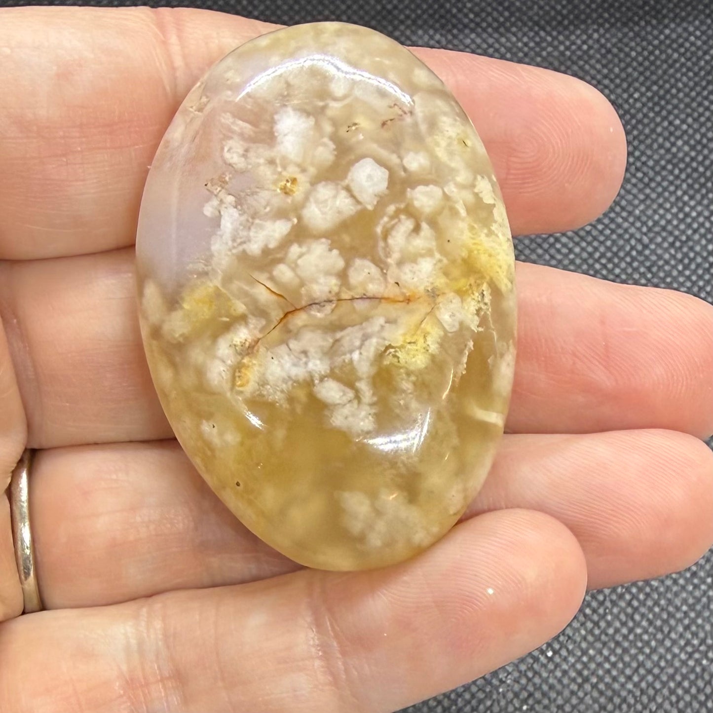 Flower Agate Small Palm Crystal