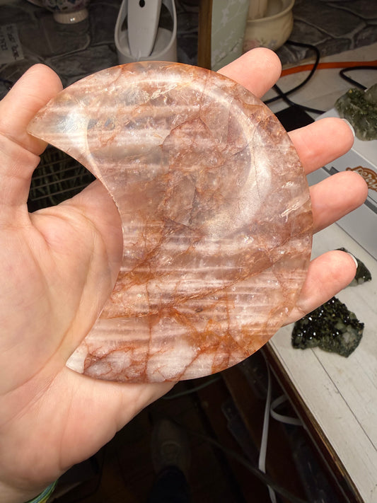 Fire Quartz Crescent Moon Crystals