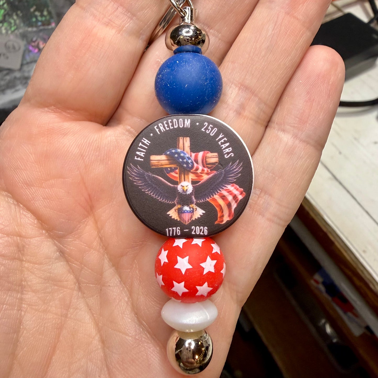 America 250 Years Keychain