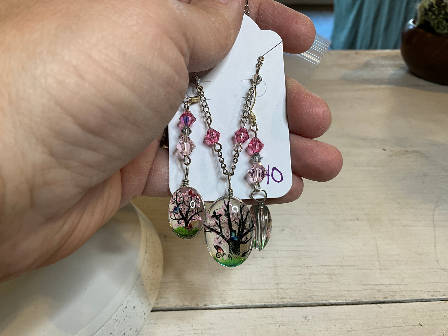 Cherry Blossom Tree Set Necklace & Earrings