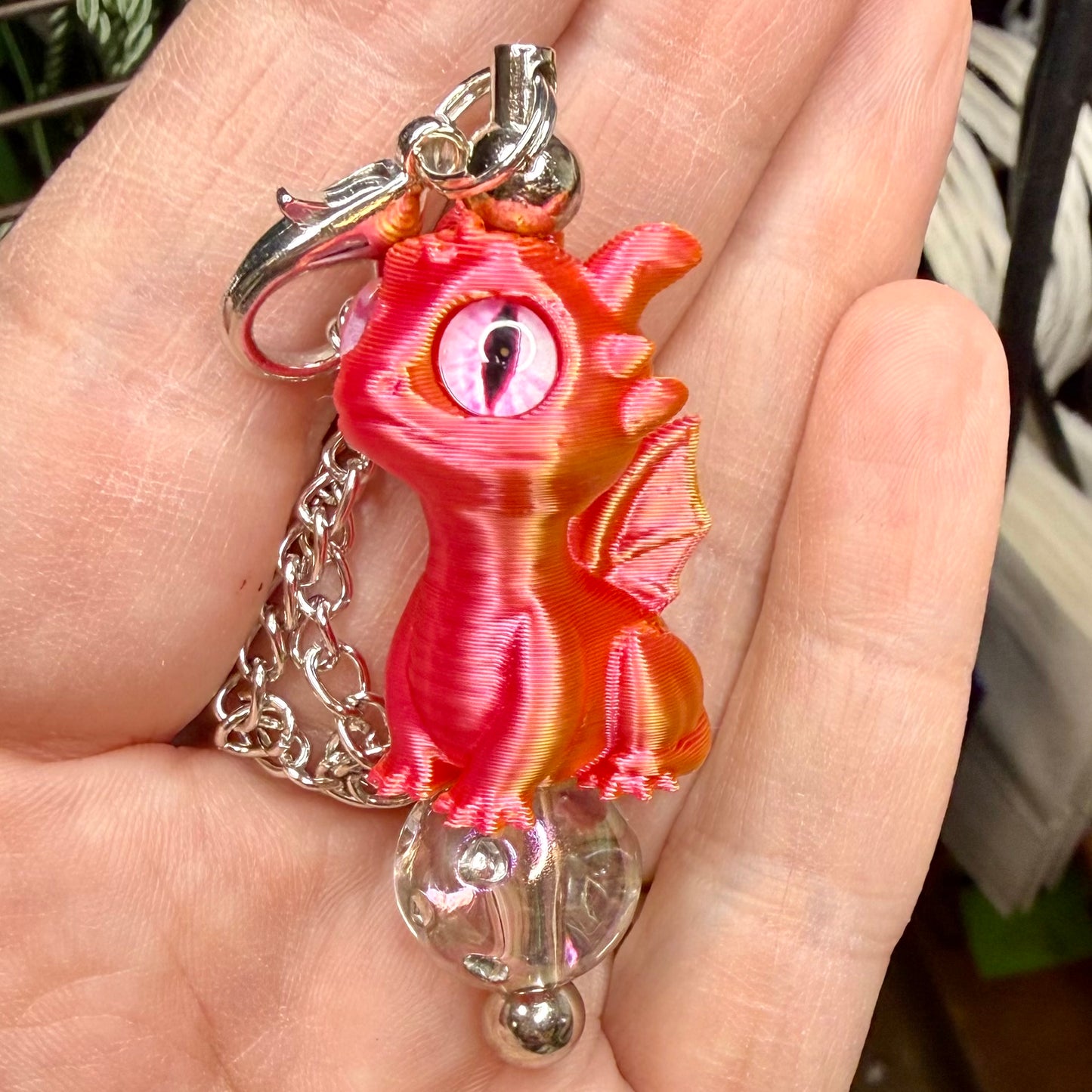 Baby Dragon Red/Orange Bag Charm