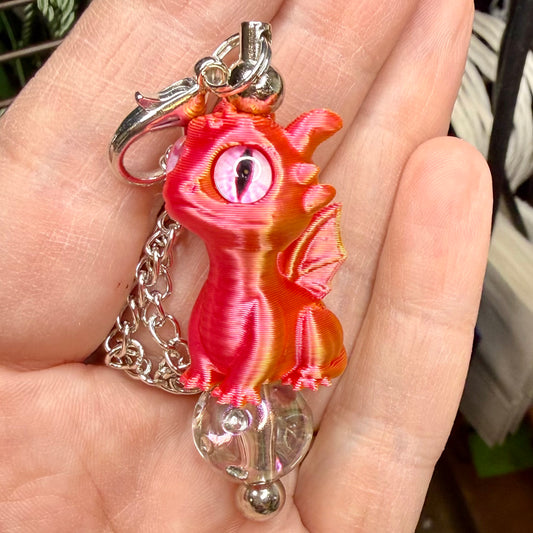Baby Dragon Red/Orange Bag Charm