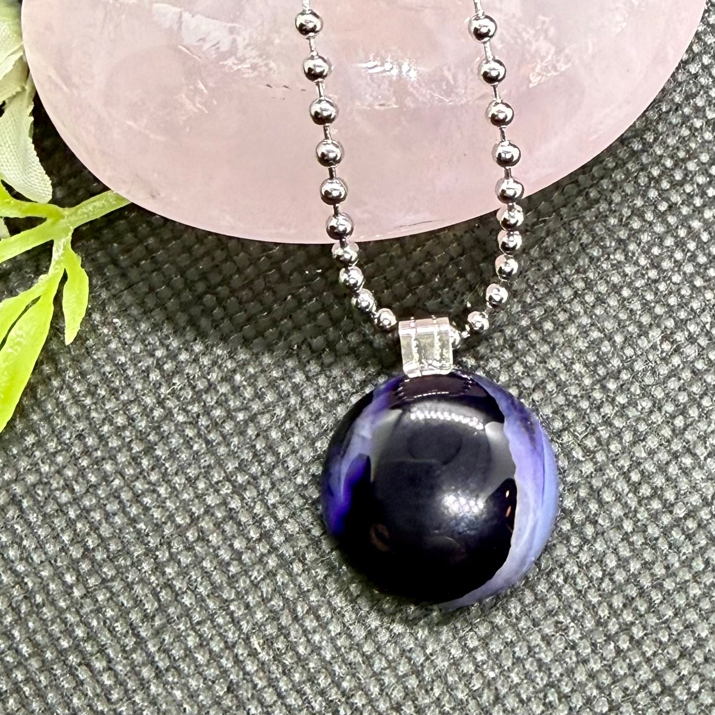 Amethyst Necklace on 20in Stainless Chain
