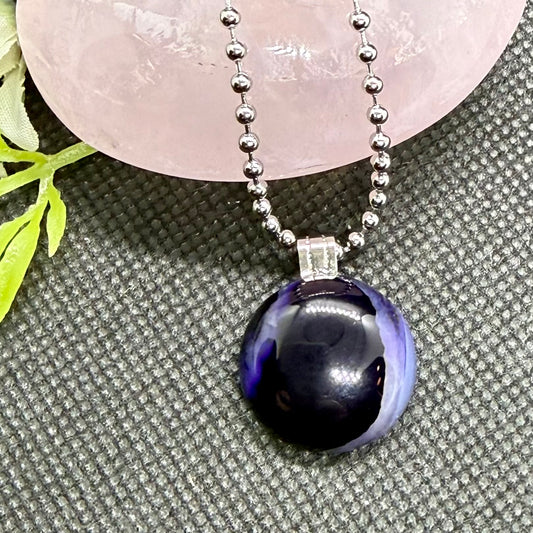 Amethyst Necklace on 20in Stainless Chain