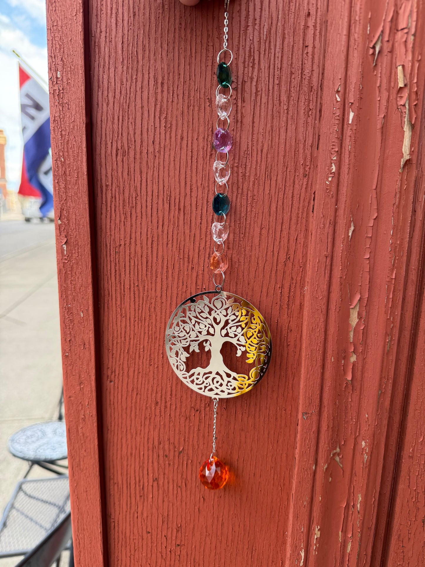 Sun Catcher Tree of Life Orange Crystal