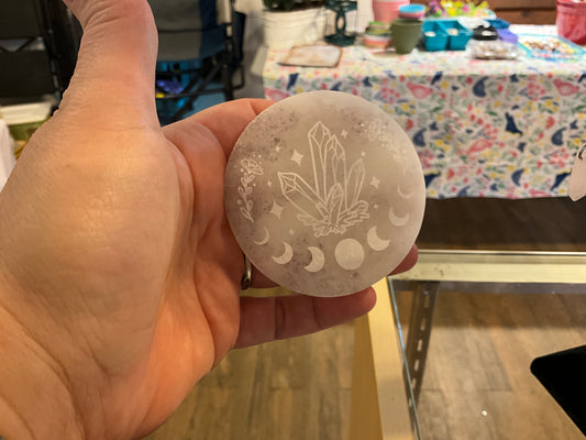 Carved Selenite Round