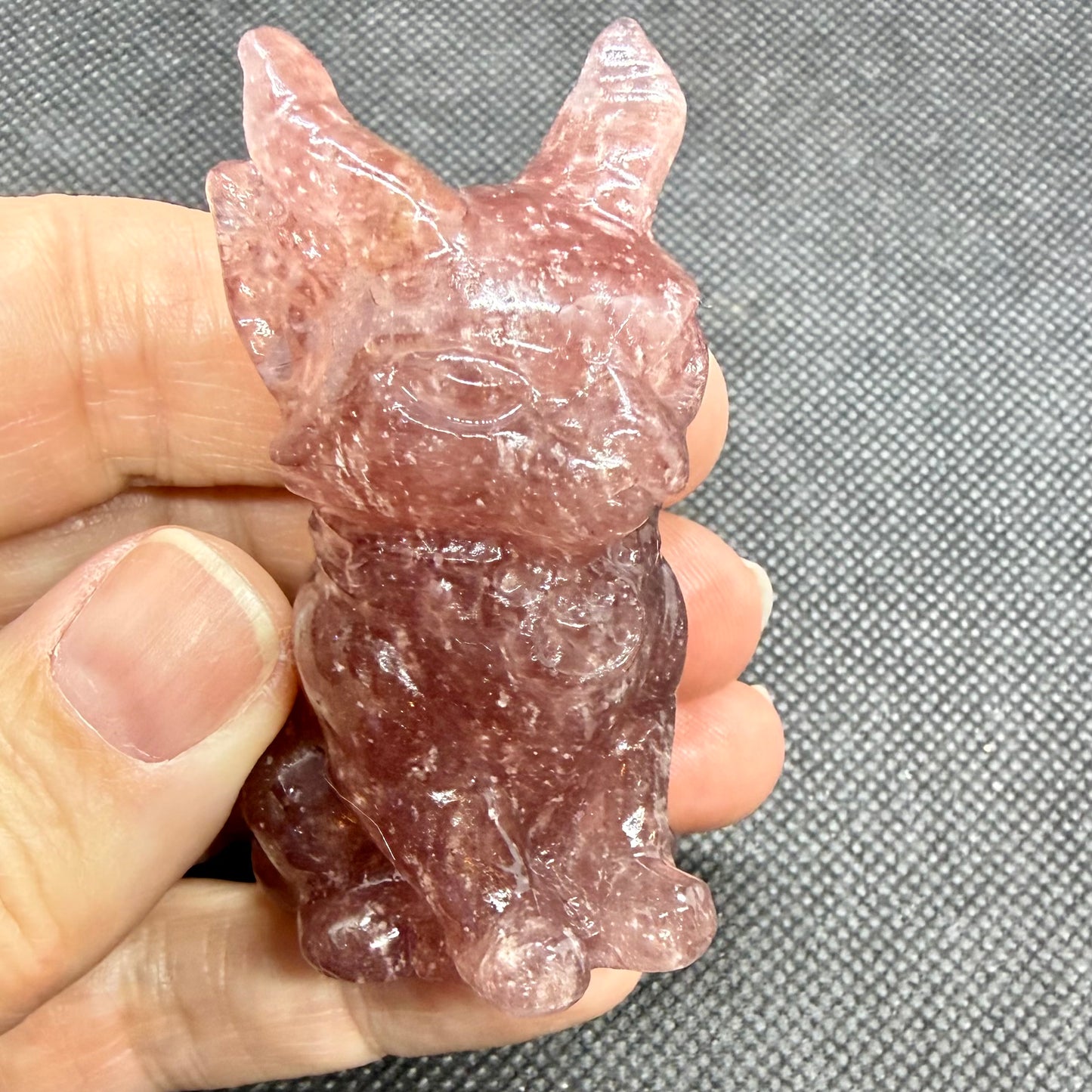 Ancient Crystal Cat Carving