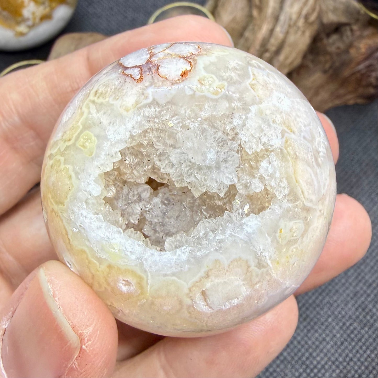 Pink Amethyst Flower Agate Sphere
