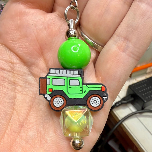 Green Jeep Bag Charm