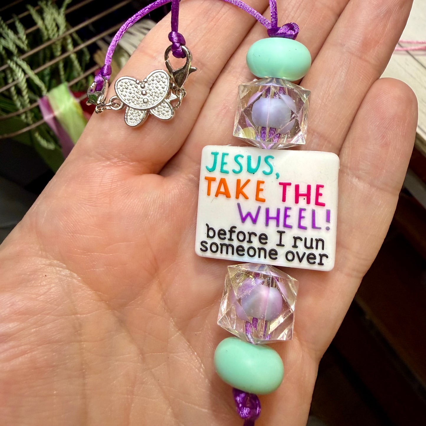 Jesus Take the Wheel Car Charm Companion w Magnet