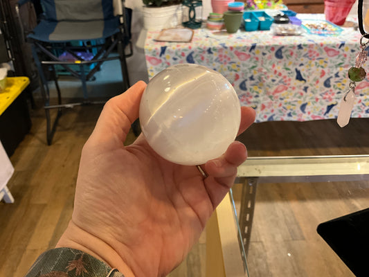 Selenite Sphere (damaged)