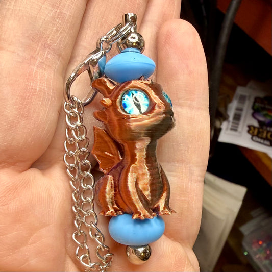 Baby Dragon Blue/Bronze Bag Charm