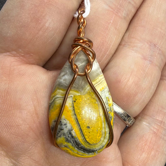 Bumblebee Jasper Wire Wrapped in Copper