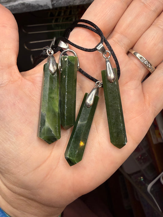 Jade Necklace on 20” Black Satin Cord