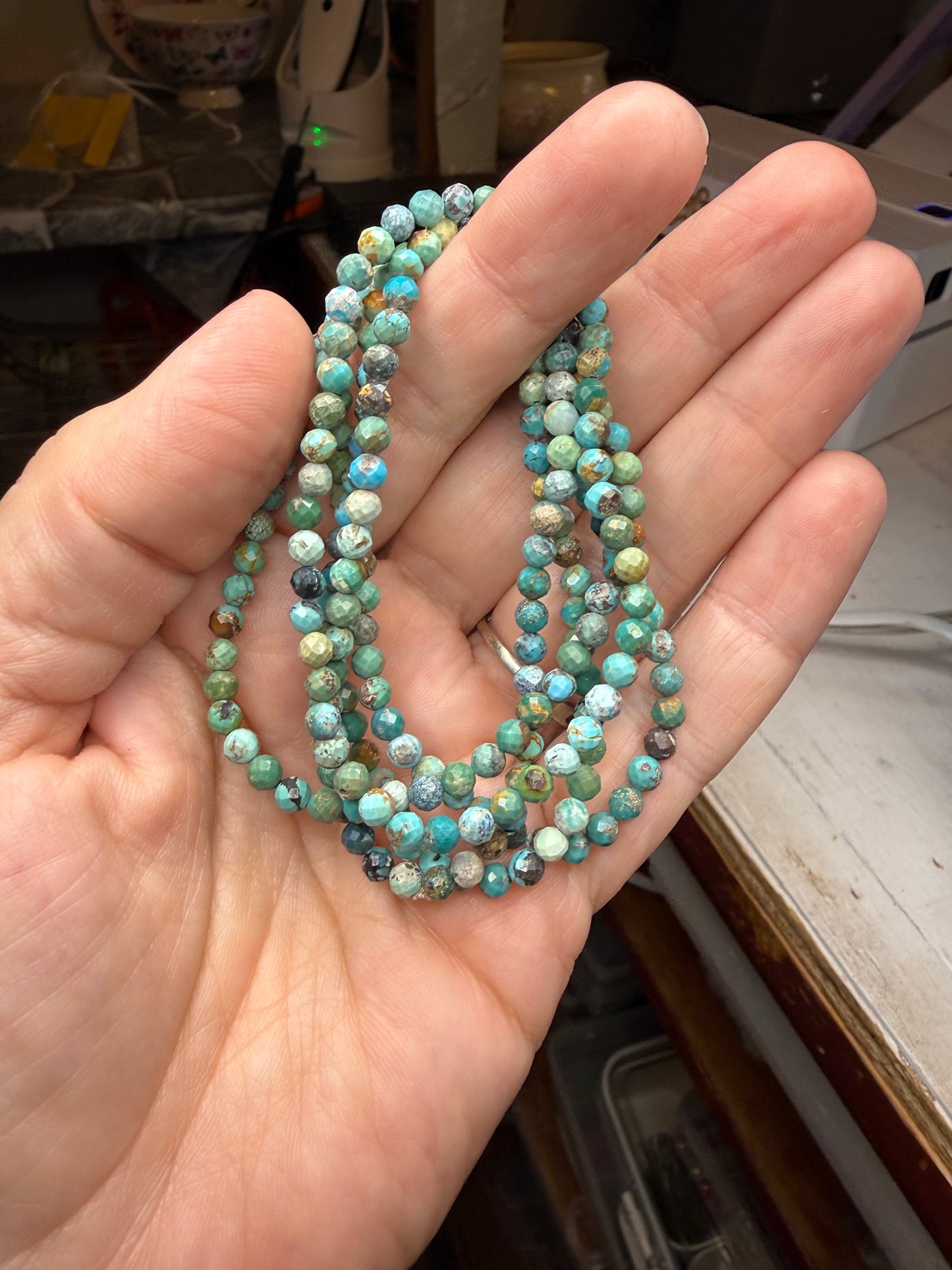 Turquoise Crystal Elastic Bracelet 15