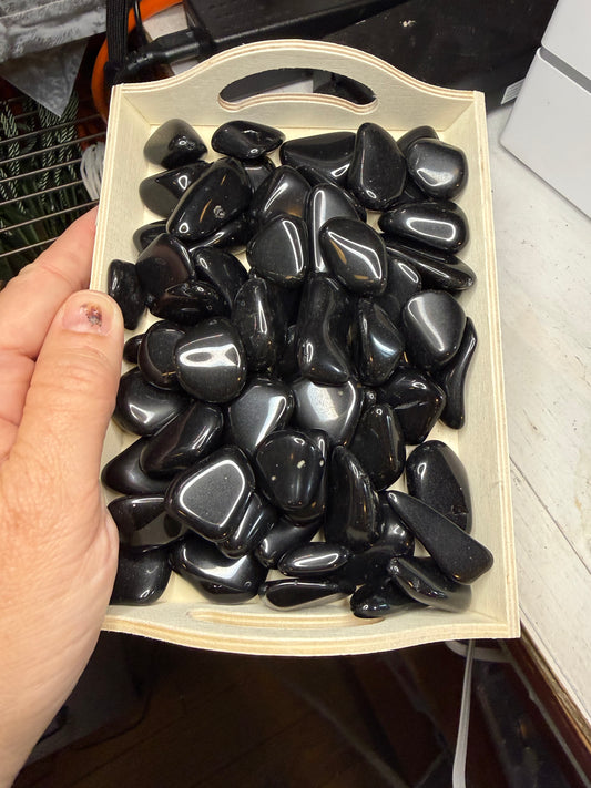 Black Obsidian Tumbles Crystals